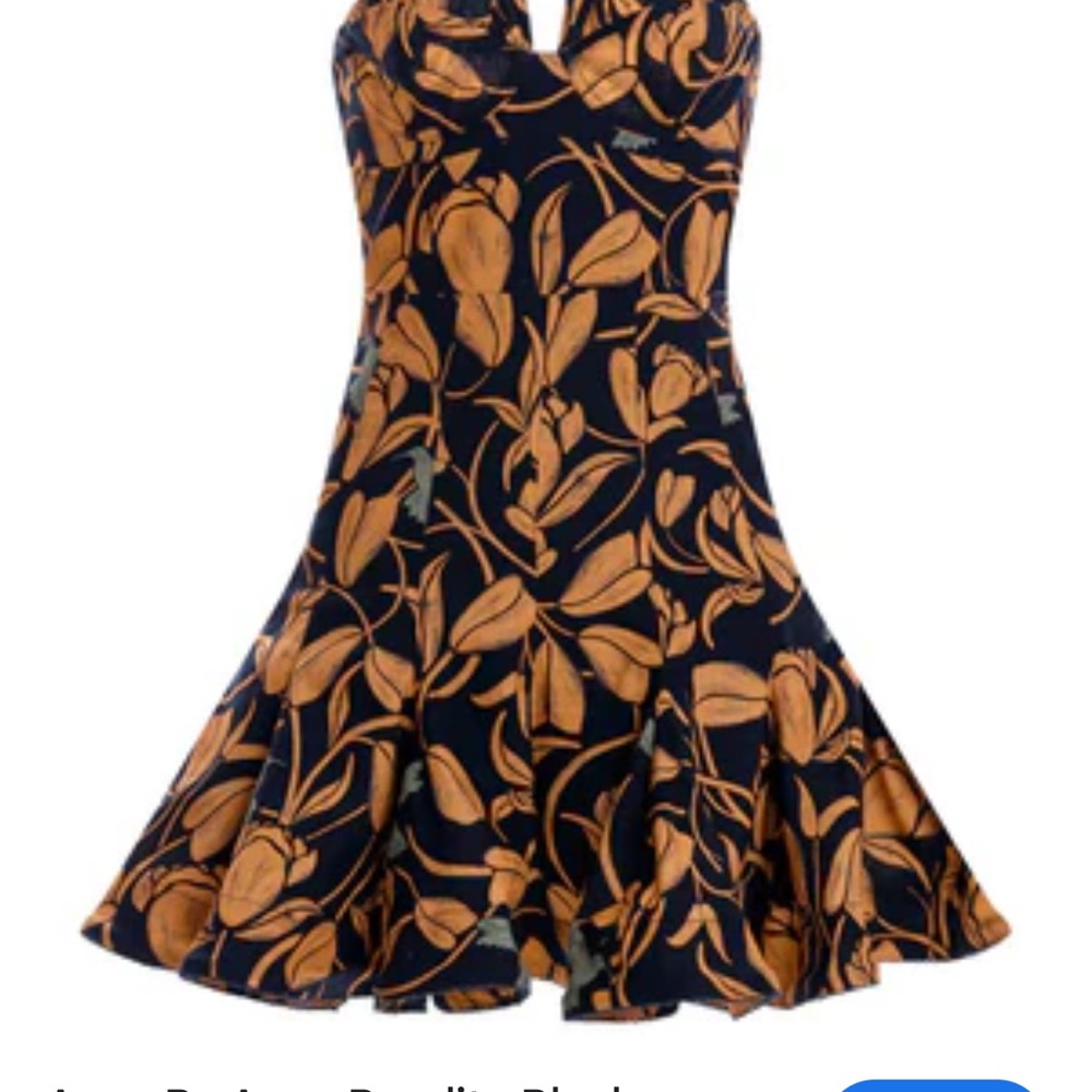 Agua by Agua Bendita Navy and Orange Mini Dress